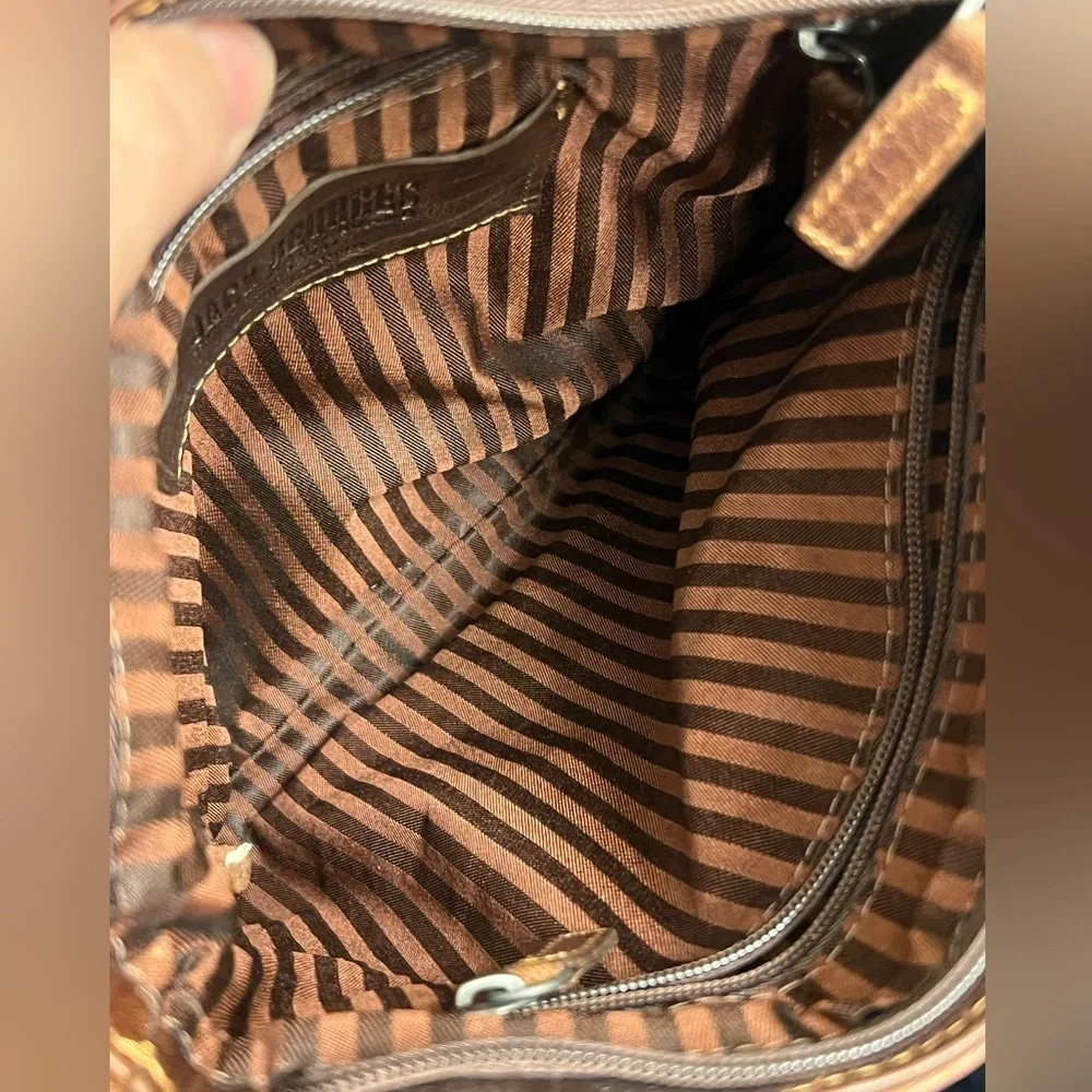 JACK  GEORGES  hand~stained Buffalo leather unisex messenger Bag